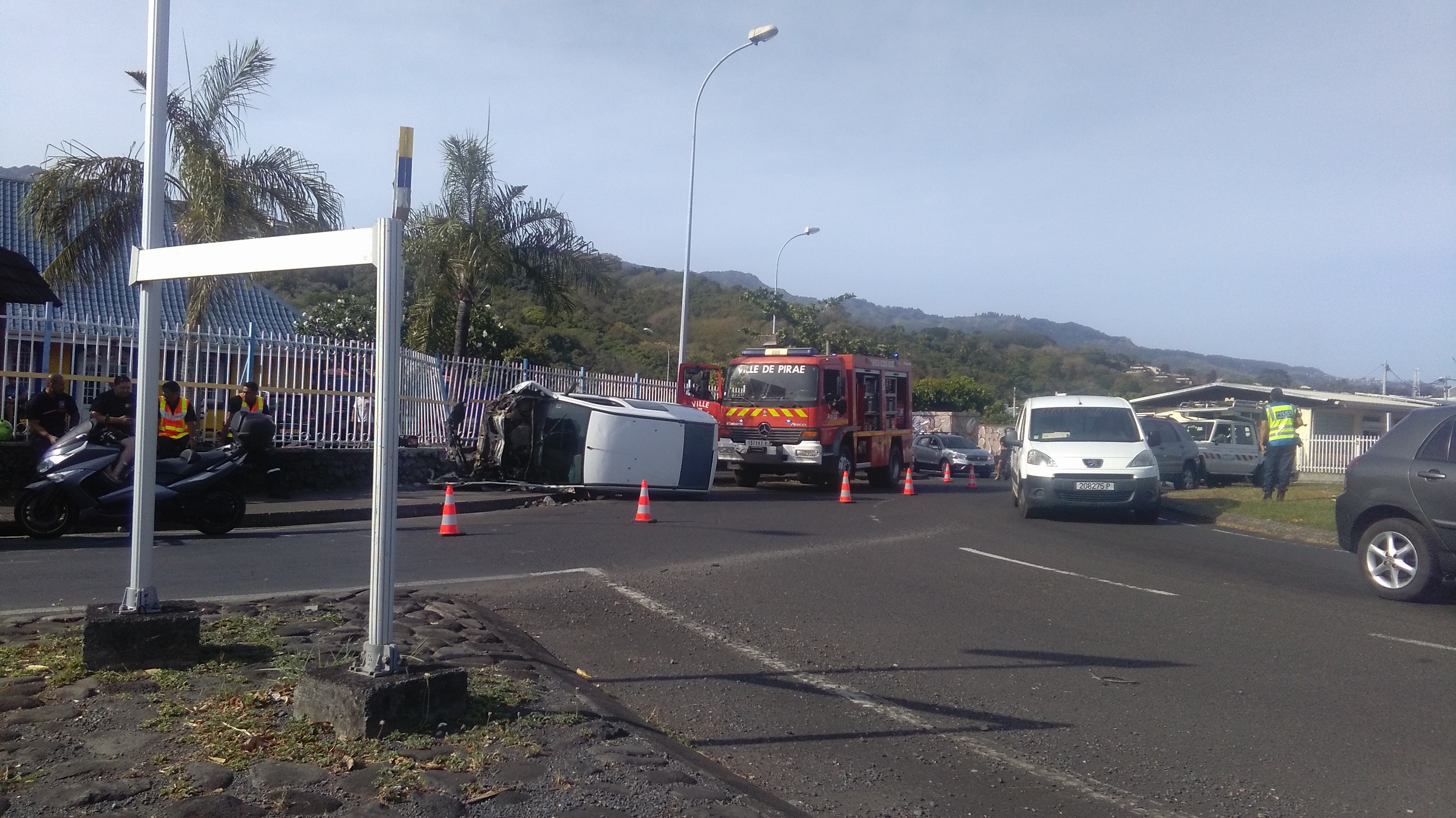 Arue : accident spectaculaire ce matin