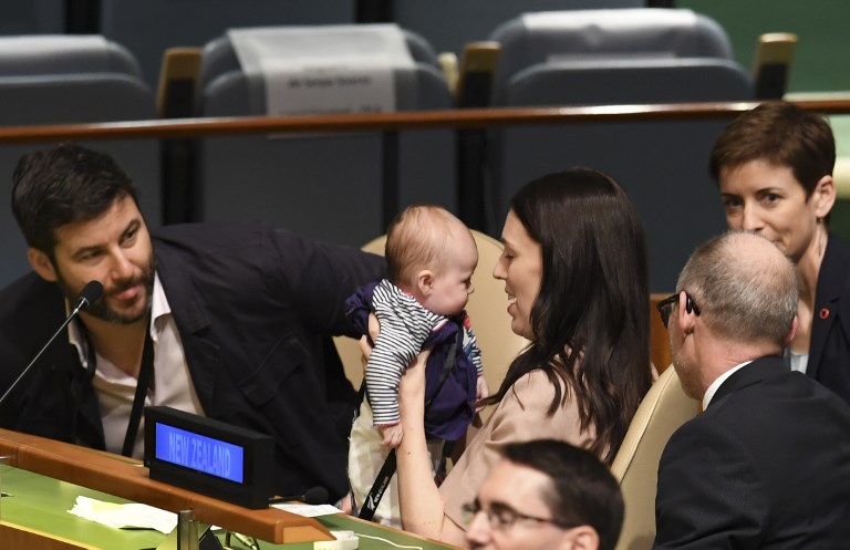 La Première ministre néo-zélandaise et son bébé, vedettes à l'ONU