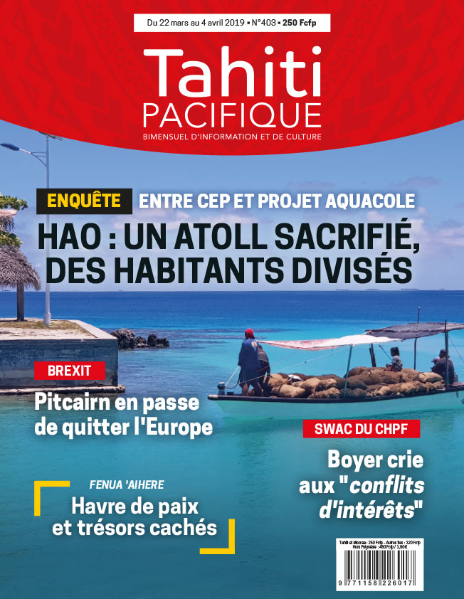 À la Une de Tahiti Pacifique, vendredi 22 mars