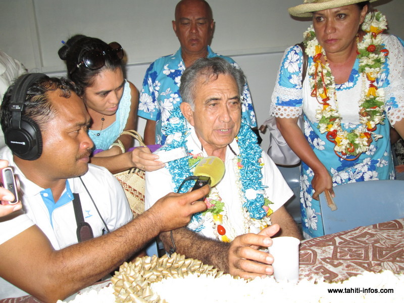 Oscar Temaru, il vient d'apprendre qu'il restait maire et qu'il entamera un 7ème mandat.