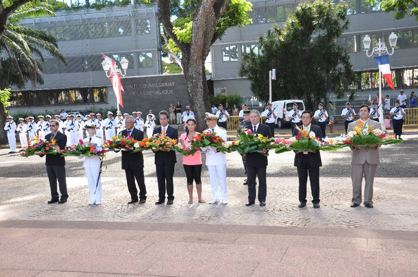 Cérémonie du 8 mai 1945 à Papeete, à l'occasion du 69e anniversaire de la fin de la 2e guerre mondiale.