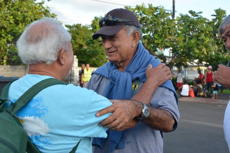 Le leader du Tavini, Oscar Temaru a participé hier au lancement de la marche pour l'an 1 de la réinscription.