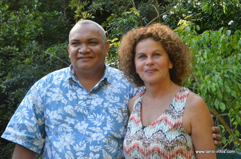 Jules Hauata et Yvette Duchemann, le 14 mai 2014 à Arue