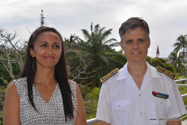 Myriam Abassi, stagiaire de l'ENA avec Lionel Beffre, Haut commissaire de Polynésie française.