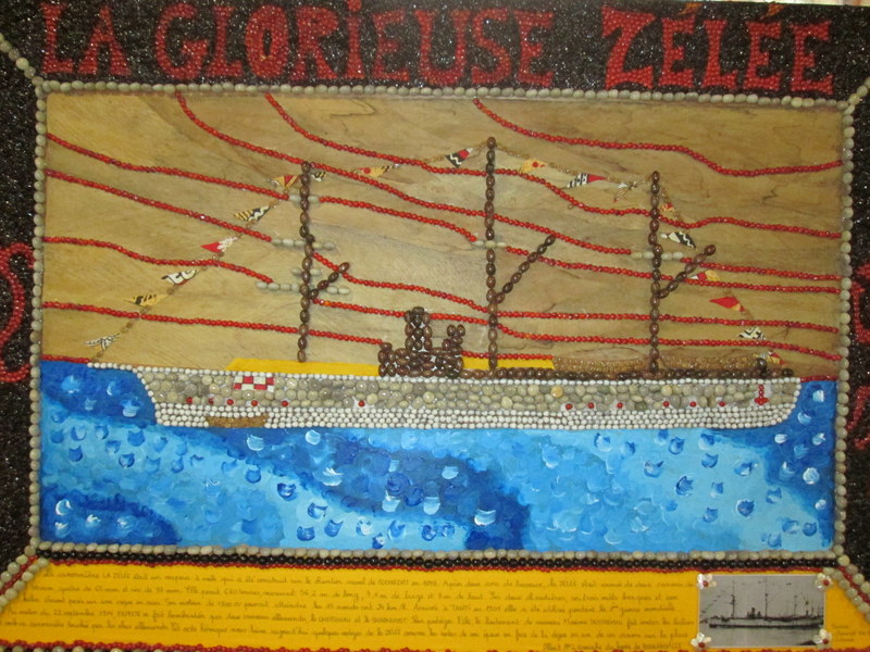 Le tableau représentant la "Zélée". Plus de 6 mois de travail avec 7 variétés de graines différentes.