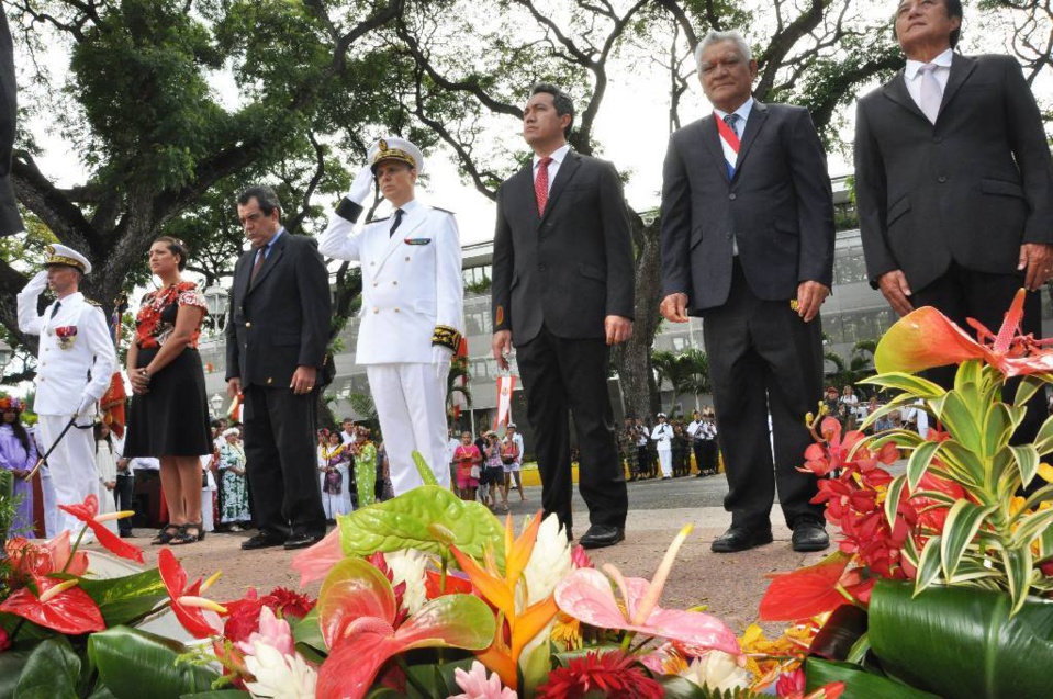 Cérémonie organisée à l'occasion du centenaire du bombardement de la ville de Papeete