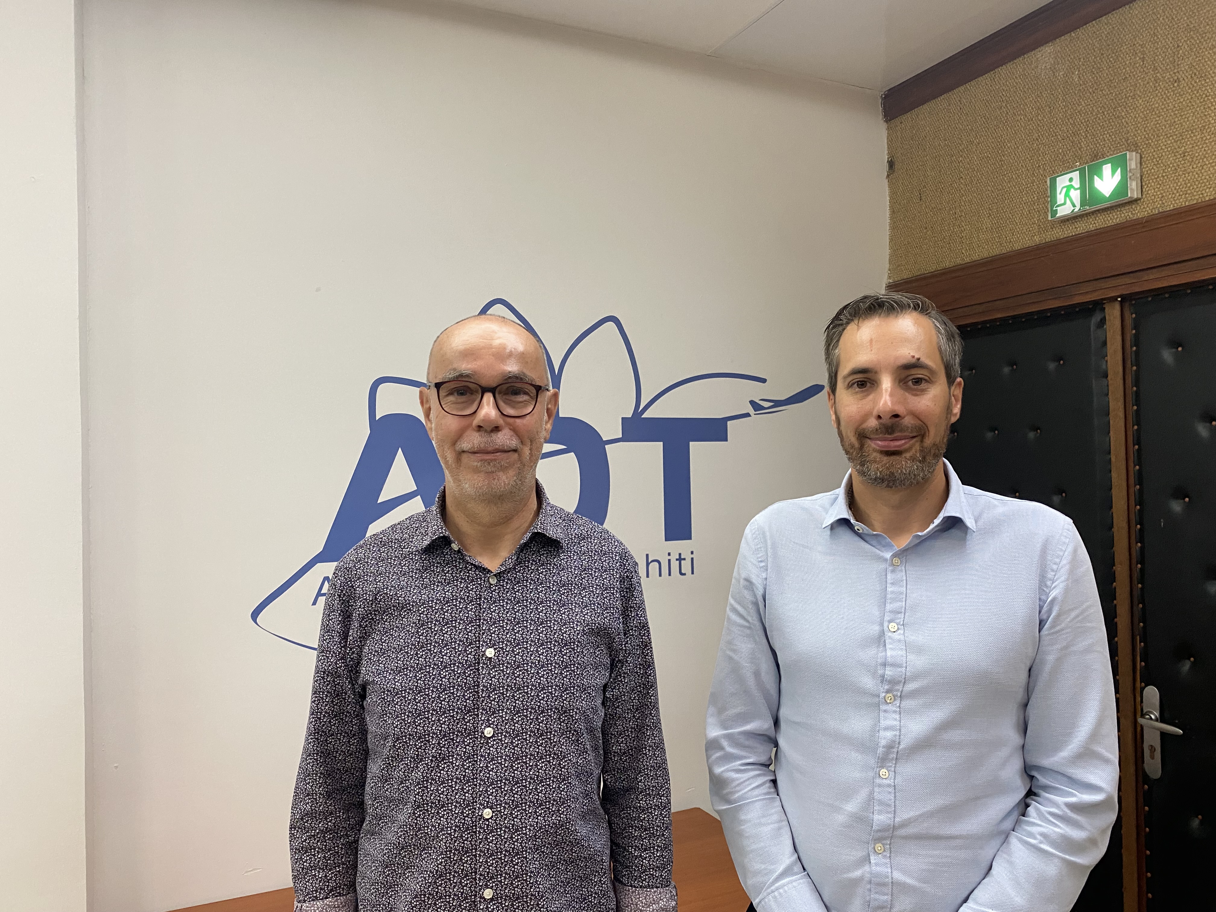 Jean-Michel Ratron, le directeur d'ADT, à gauche, au côté de son futur successeur, Gwenvael Ronsin-Hardy. Crédit photo : Thibault Segalard.