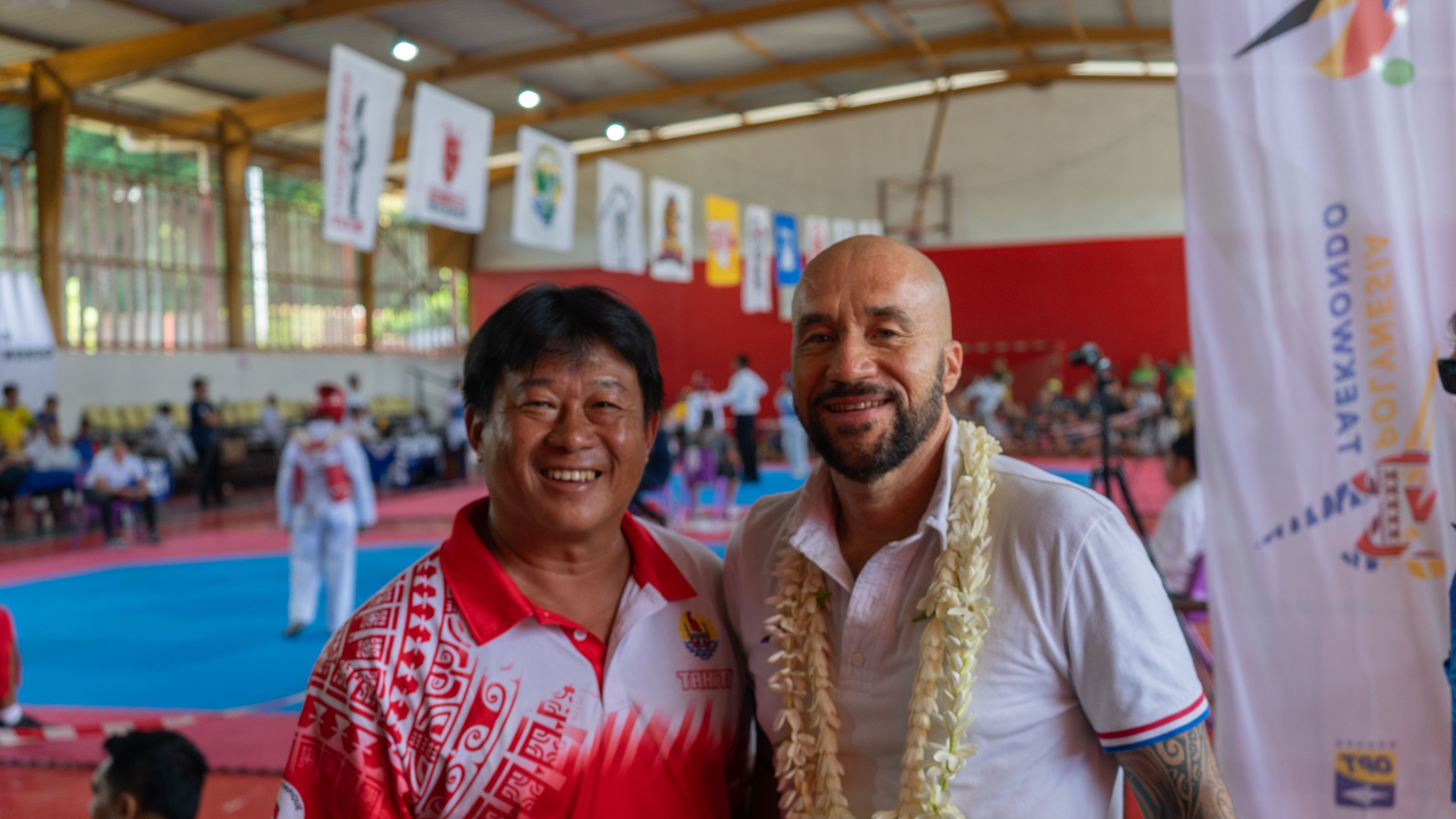 Alfred Lai Koun Sing a accueilli Philippe Pinerd, coach olympique.   Crédit : Tom Larcher