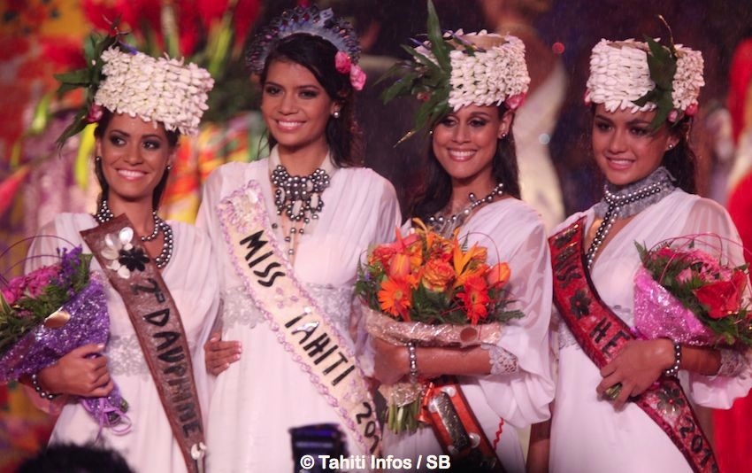 Miss Tahiti 2015 : Vaimiti Teiefitu, 18 ans, 1m78 1re dauphine : Wayan Dedieu, 23 ans, 1m73 2e dauphine : Océane Duchemin, 22 ans, 1m66 Miss Heiva 2015 : Heru Shan Hang, 19 ans, 1m72.