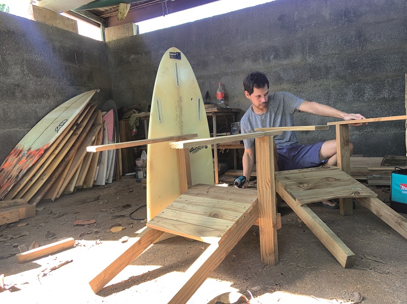 Passionné de bricolage, le Landais passe la plupart de son temps libre dans l’atelier, installé au fond de son garage.