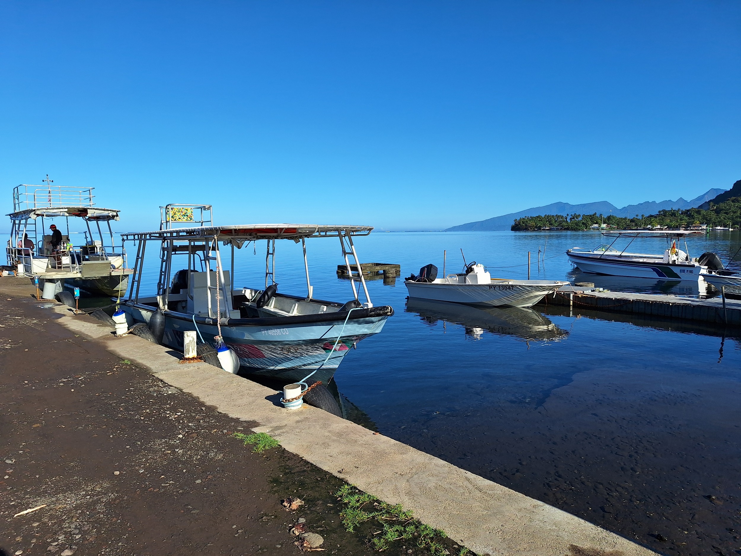 Depuis fin février 2023, pour les besoins des travaux, les prestataires nautiques ont trouvé refuge à proximité, dans un petit embarcadère privé.