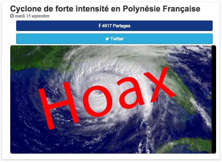 Fausse alerte cyclonique en Polynésie, une "blague" de très mauvais goût affole le web local