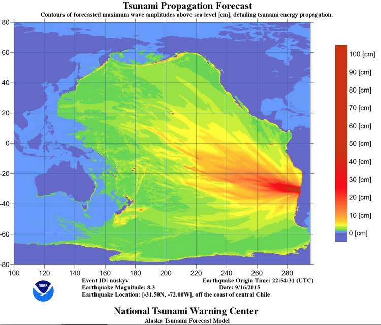 Séisme au Chili :  Point de situation à 19h30 : maintien de la vigilance tsunami  en Polynésie française