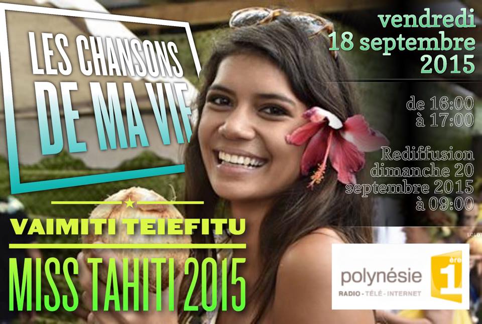 Miss Tahiti dans "les chansons de ma vie" cet après-midi sur radio  Polynésie 1ère