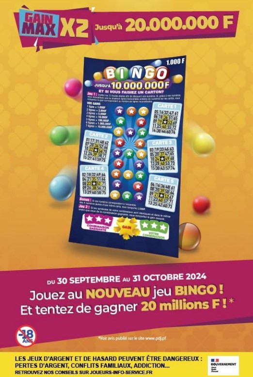 Record de gain aux Marquises grâce à Bingo et à l’opération GAIN MAX x2