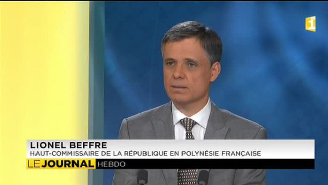 Le haut-commissaire Lionel Beffre, dimanche soir sur le plateau du journal télévisé de Première.