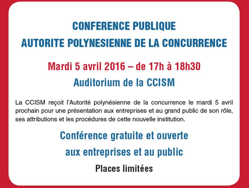 CCISM: Une conférence publique pour tout savoir sur l'autorité de la concurrence