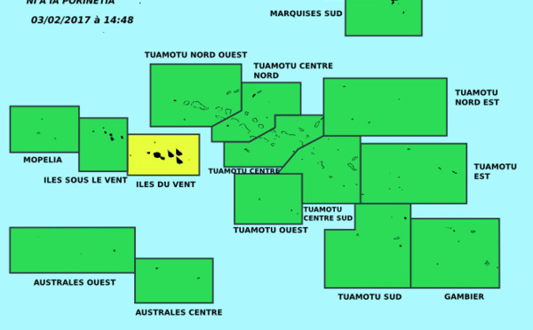 Les îles du Vent en vigilance jaune