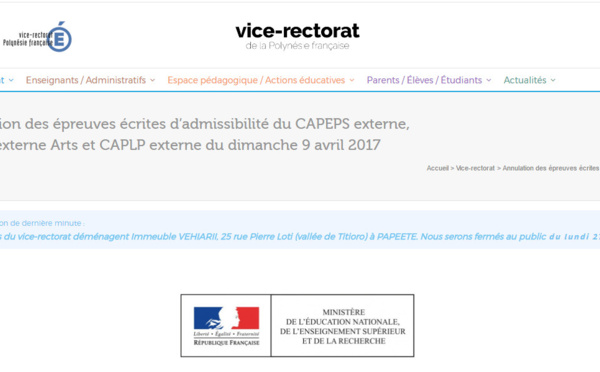 Cyclone en N.-Calédonie : les épreuves d'admissibilité des certificats d'aptitude à l'enseignement annulées à Tahiti