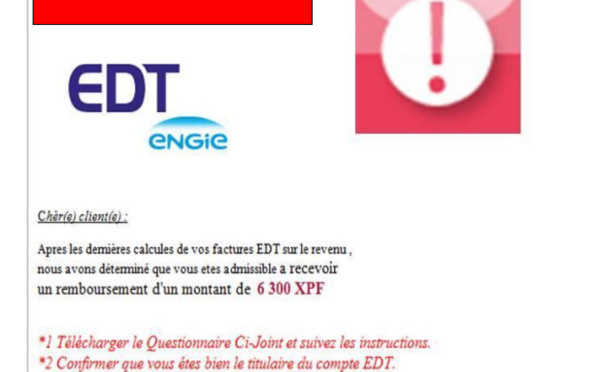 EDT met en garde contre des tentatives de phishing 