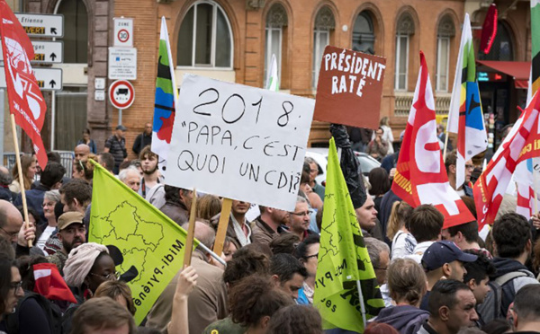 Macron à Toulouse: manifestation contre la baisse des APL et contre les ordonnance