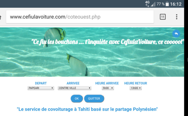 Cefiulavoiture, un nouveau site de covoiturage polynésien