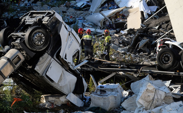 Pont effondré à Gênes: le bilan monte à 43 morts