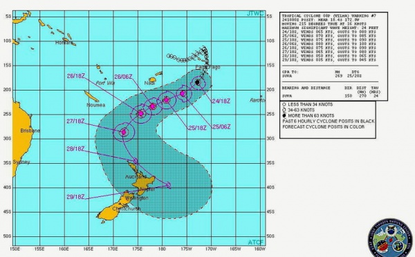 Le cyclone Wilma progresse au-dessus de Tonga