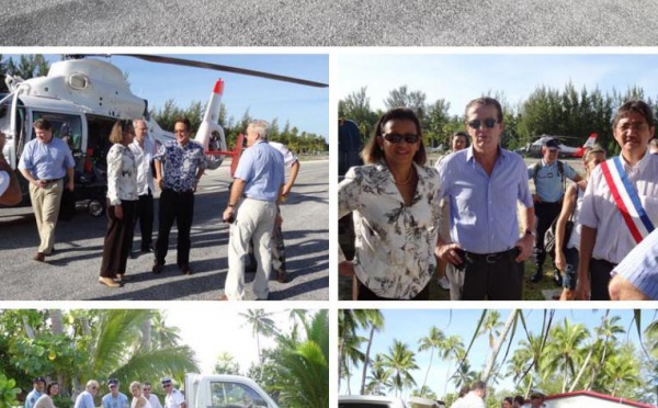 Marie-Luce Penchard visite le dispositif SWAC à Tetiaroa