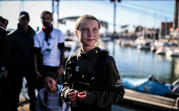 Greta Thunberg accoste à Lisbonne pour assister à la COP25