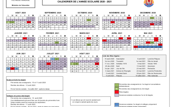 Les calendriers scolaires 2020-2023 dévoilés