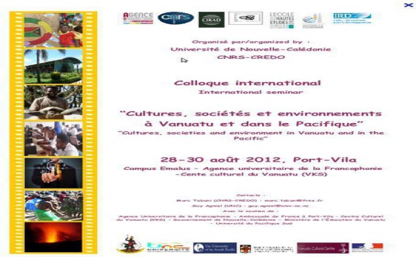 Cultures, sociétés et environnements : Colloque international à Vanuatu fin août