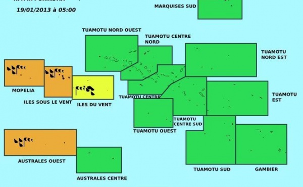 Alerte météo: vigilance orange aux îles sous le vent et aux australes (MAJ 19/01 à 5 :00)