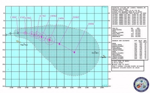 La dépression tropicale GARRY fait route vers la Polynésie avec une possible évolution en cyclone