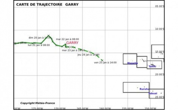 Météo France: Point sur la dépression tropicale modérée GARRY