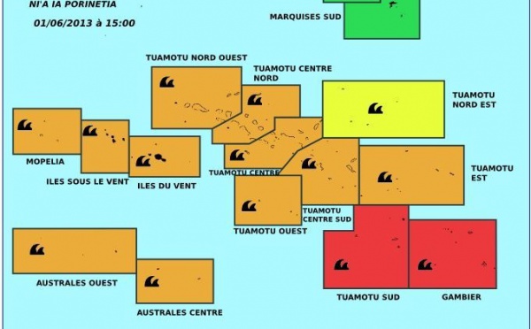 Très fortes houles, alerte rouge sur les Gambier et Tuamotu sud