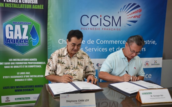 Label Installateur Gaz agréé : renouvellement de la convention de partenariat entre Gaz de Tahiti et la CCISM