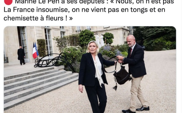 ​"Tongs et chemisette à fleurs" : Bad buzz pour Marine Le Pen au fenua