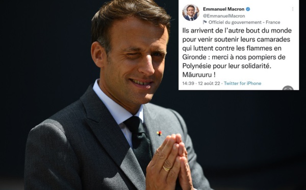 Dans un tweet, Emmanuel Macron remercie les pompiers polynésiens