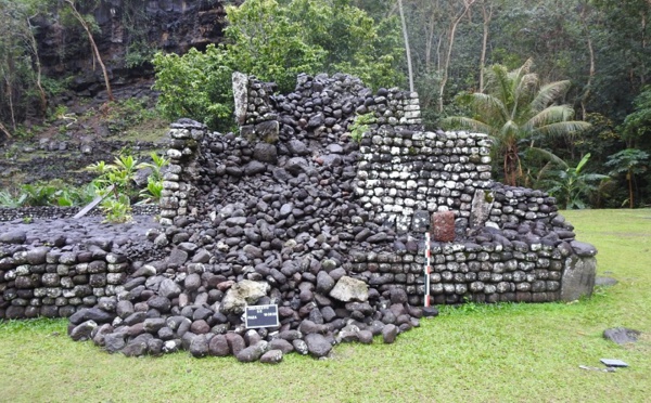 Le marae Arahurahu de Paea en partie effondré