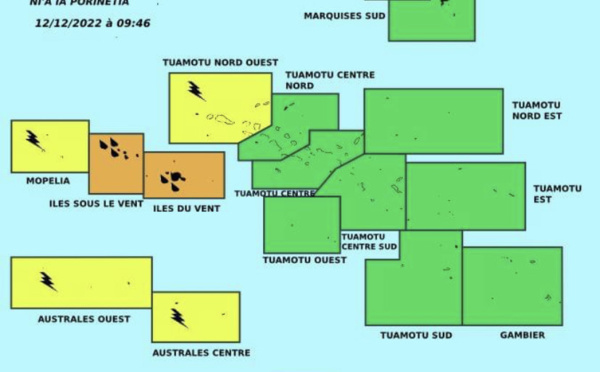 Vigilance orange pour "forte pluie" sur Tahiti