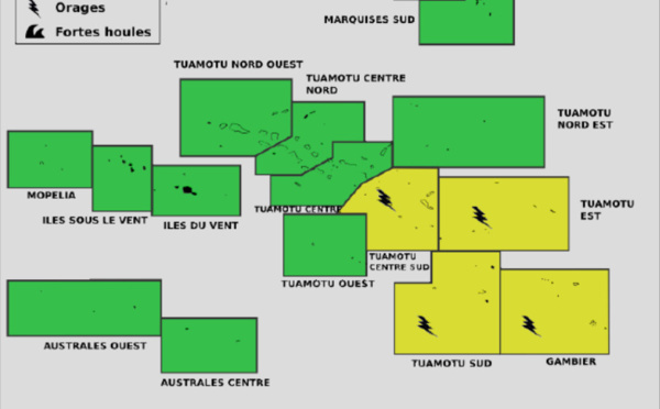 ​Vigilance orange à Rapa pour orage et vents violents