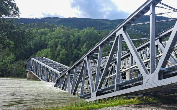 Norvège : un pont ferroviaire s'effondre à cause d'inondations, pas de victime