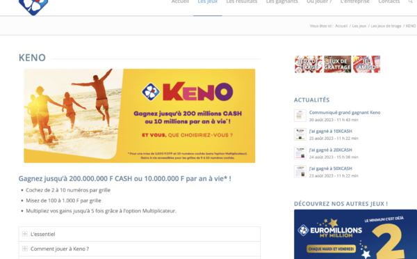 ​400 millions de francs : Gain historique au Fenua pour le jeu Keno