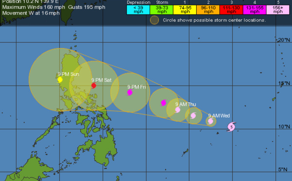 Dans le Pacifique, Maysak est en train de devenir un super-cyclone