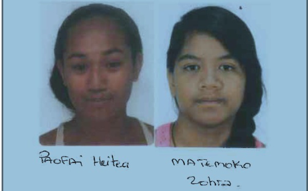 Deux jeunes filles disparues à Paea recherchées par la gendarmerie