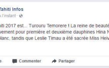 Election de Miss Tahiti 2017 : piratage de notre compte Facebook