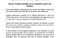 Disparition de Fabrice Siu et Auguste Beaumont: Marcel Tuihani témoigne de sa sympathie auprès des familles