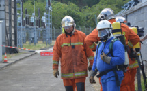 Exercice incendie au poste électrique haute tension de Tipaerui, mardi