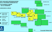 Vigilance jaune pour des orages sur la Société et les Tuamotu du centre et de l'ouest